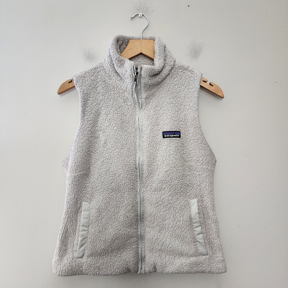 Patagonia Los Gatos Vest Womens Small Fuzzy Deep Pile Fleece Full Zip